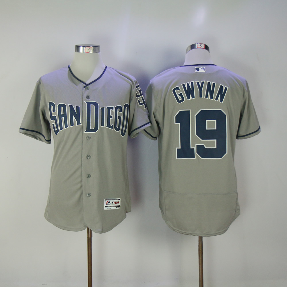 Men San Diego Padres 19 Gwynn Grey MLB Jerseys